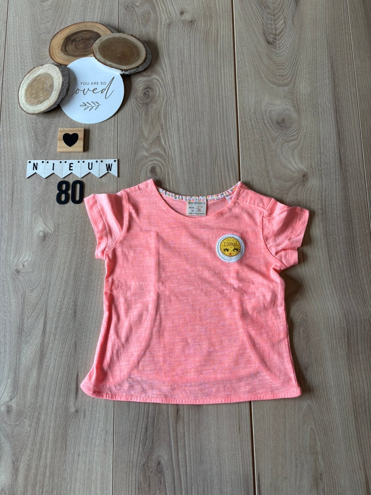 Baby meisje zomer shirtje Zara koraal roze maat 80, Kinderen en Baby's, Ophalen of Verzenden, Nieuw, Meisje, Shirtje of Longsleeve