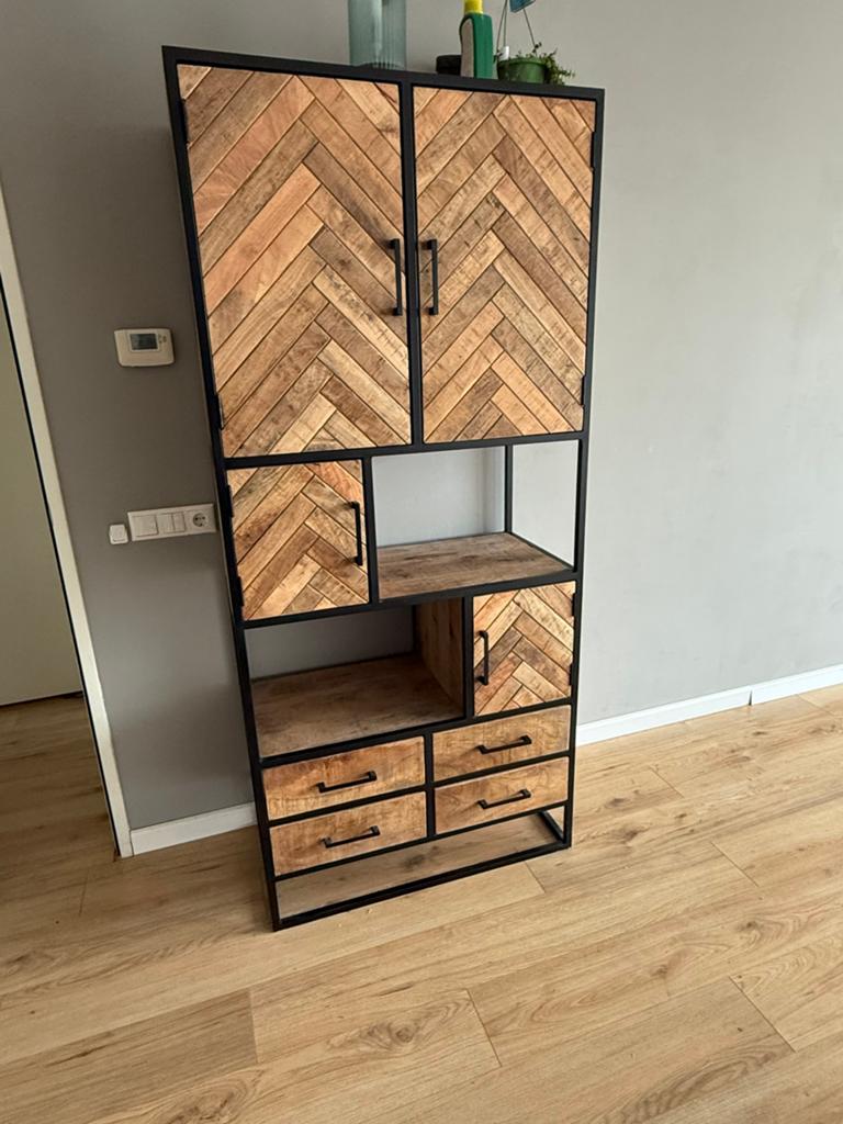 Industriële kast 2m hoog, 90cm breed, 45cm diep - 2 jaar oud, Ophalen, 200 cm of meer, 50 tot 100 cm, Zo goed als nieuw
