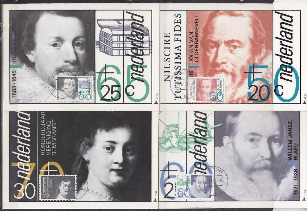 Maximum kaarten uitgave Zaanstad nr. 53-56, Postzegels en Munten, Ophalen of Verzenden, Briefkaart