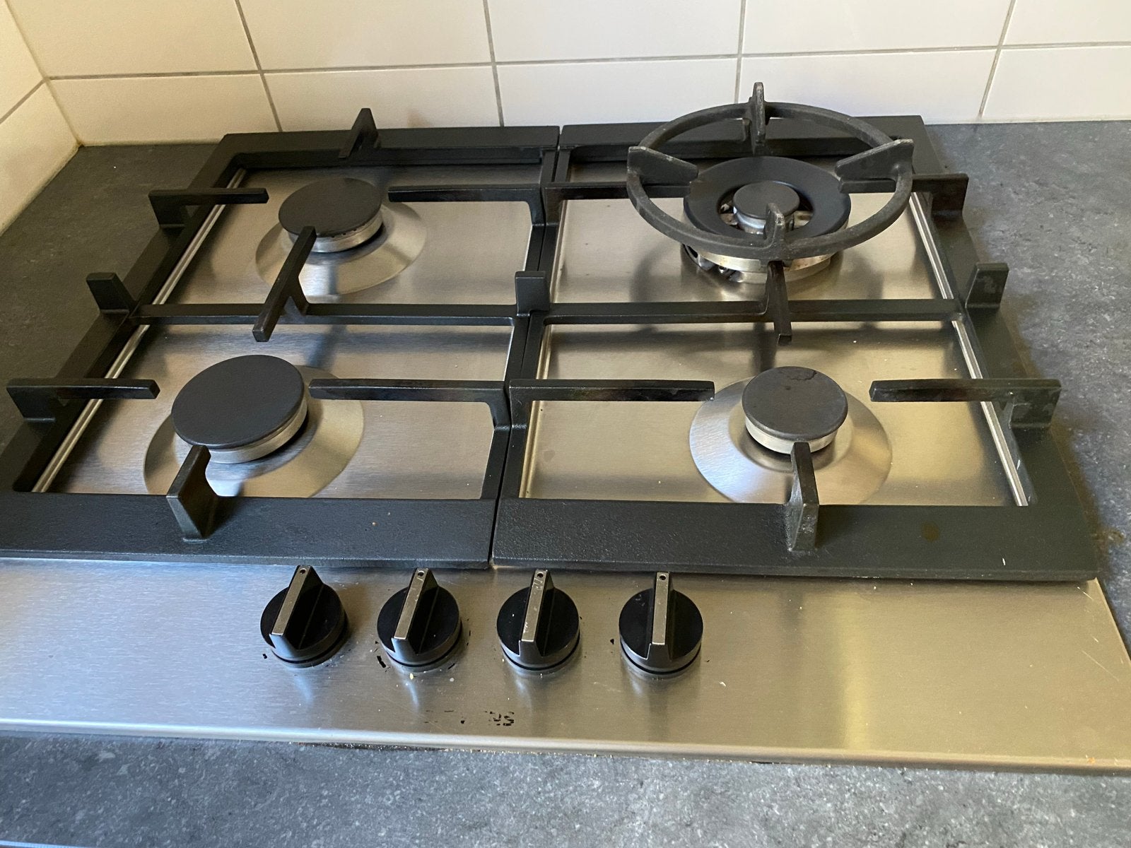 Siemens inbouw gaskookplaat met wokbrander, Gebruikt, Inbouw, Gas, 4 kookzones