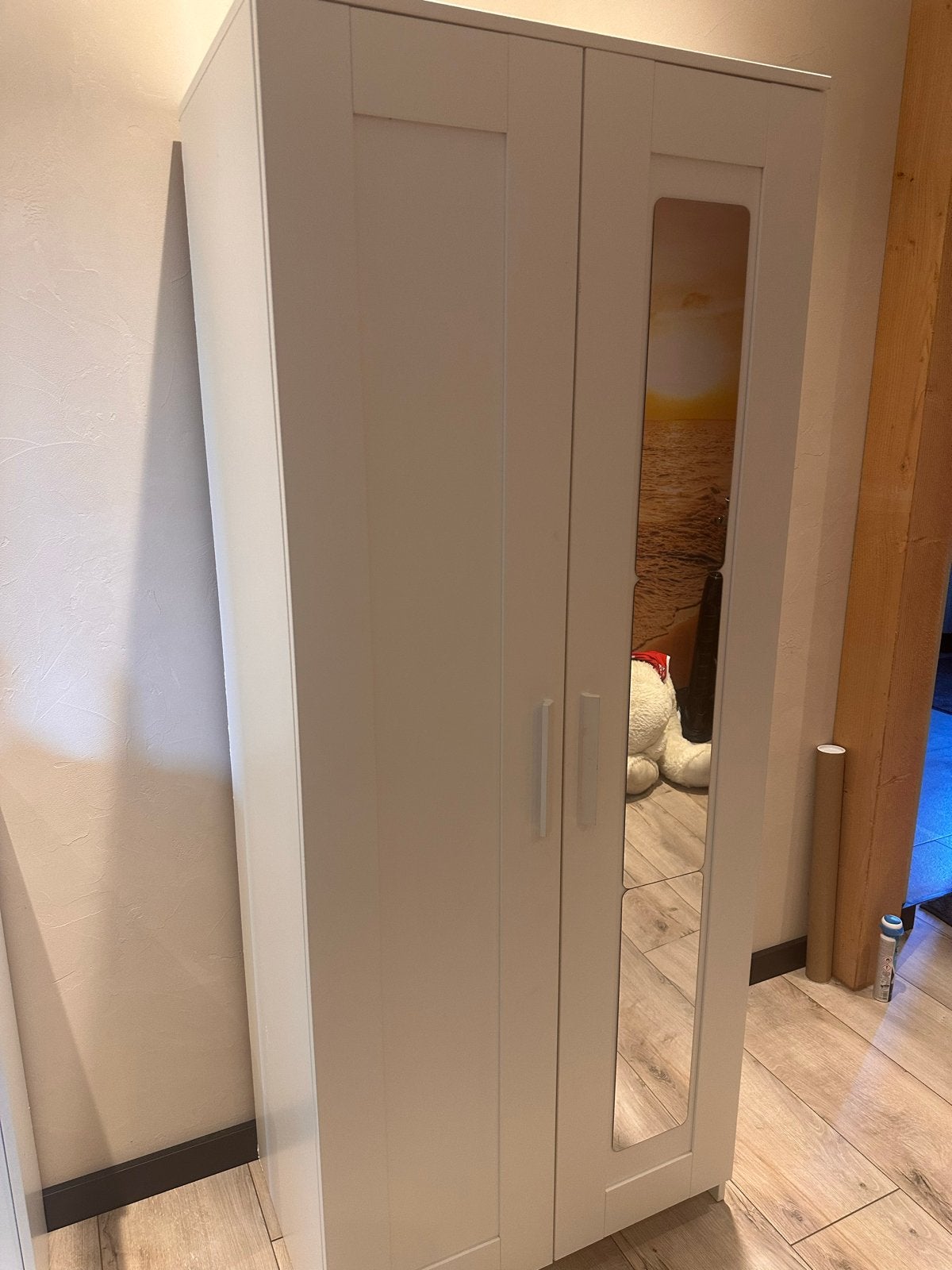 IKEA BRIMNES kledingkast met spiegeldeur, Ophalen, 50 tot 100 cm, Zo goed als nieuw, 150 tot 200 cm