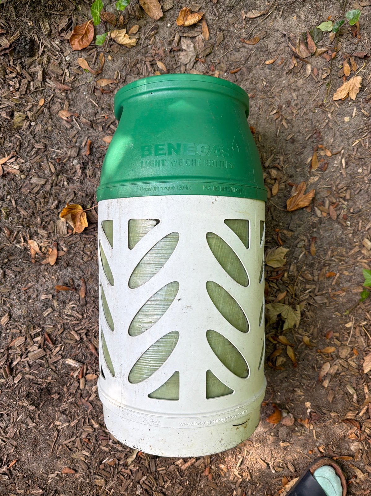 Benegas Light gasfles (leeg), Ophalen, Gebruikt