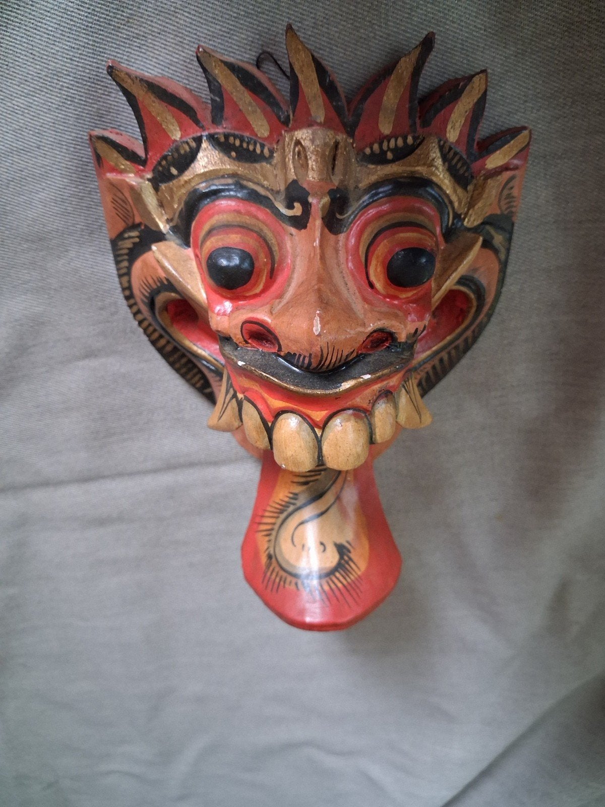 Houten Rangda-barong masker uit Bali, Antiek en Kunst, Ophalen of Verzenden