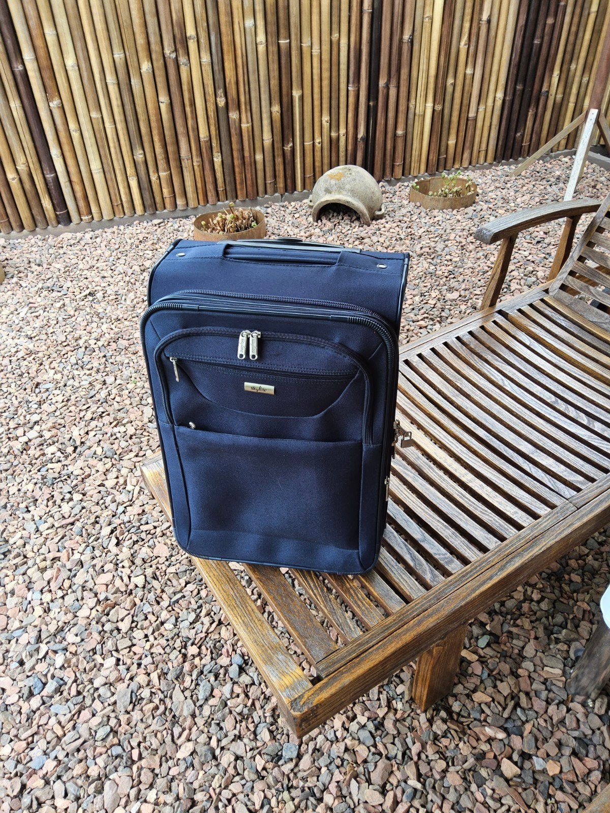 Donkerblauwe Samsonite koffer met wieltjes, Ophalen, Gebruikt, Overige materialen, Wieltjes