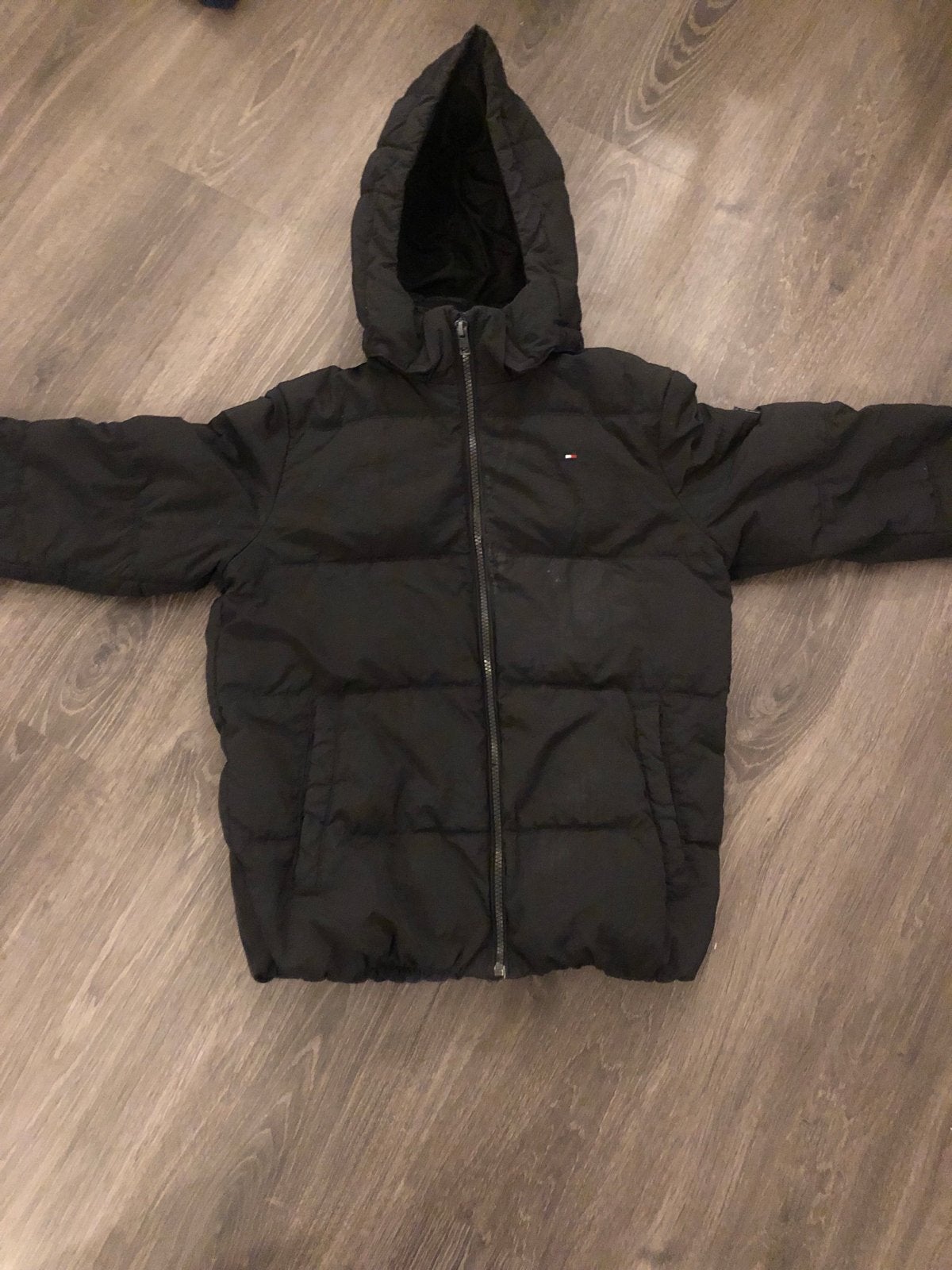 Tommy Hilfiger Puffer Jas Zwart - Maat 152, Ophalen, Gebruikt, Jongen of Meisje, Jas