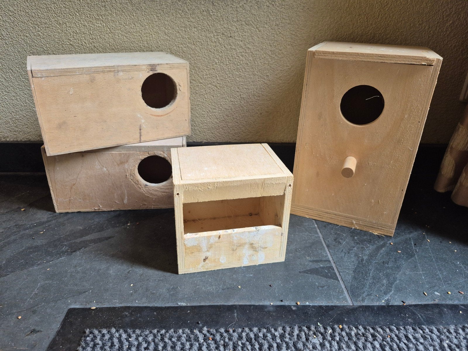 Setje van 4 nestkastjes vogels, Ophalen of Verzenden, Gebruikt