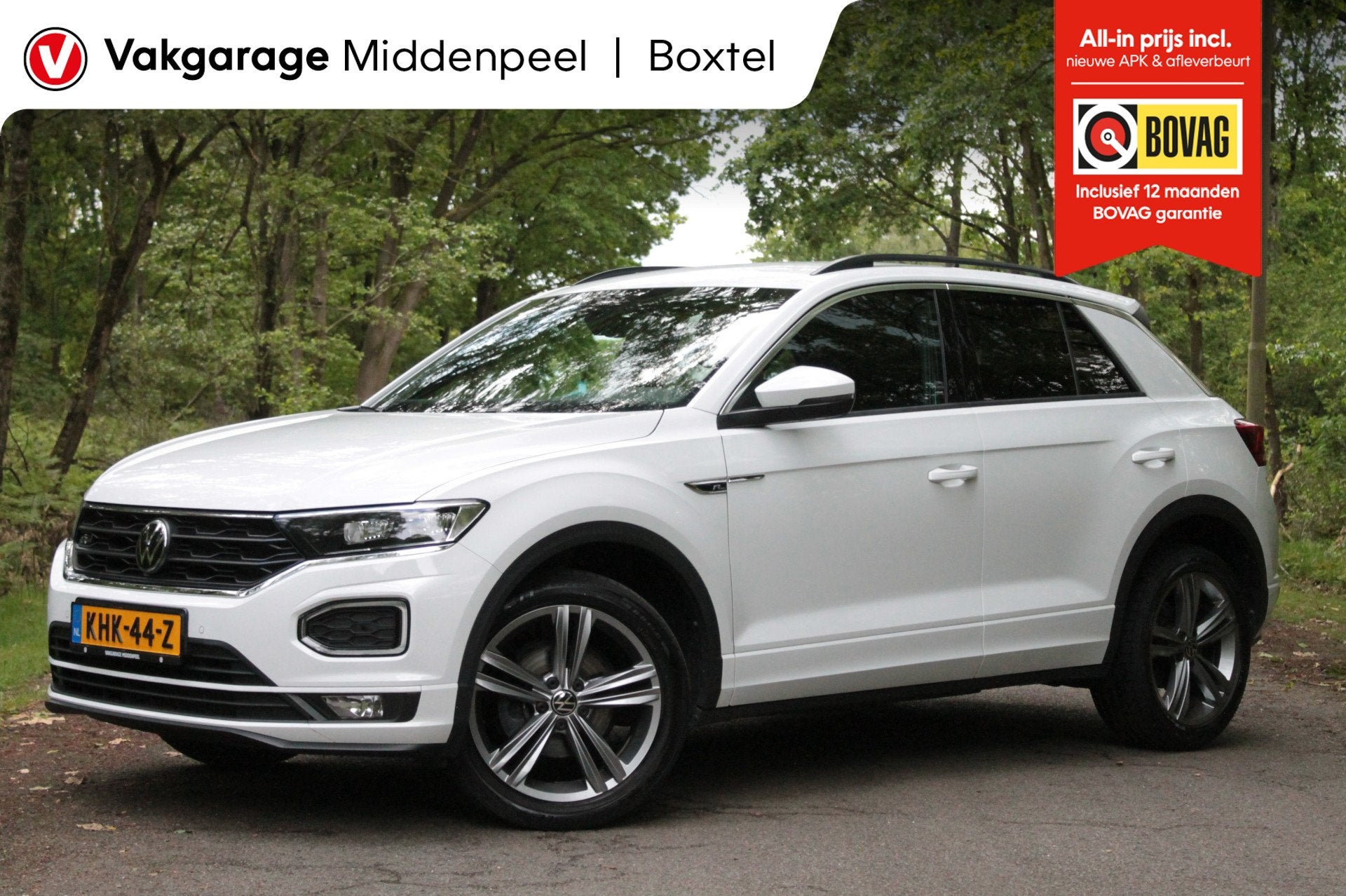 Volkswagen T-Roc 1.5 TSI Sport Business R | Carplay | ACC |, Auto's, 12 maanden, Stof, 4 cilinders, Wit