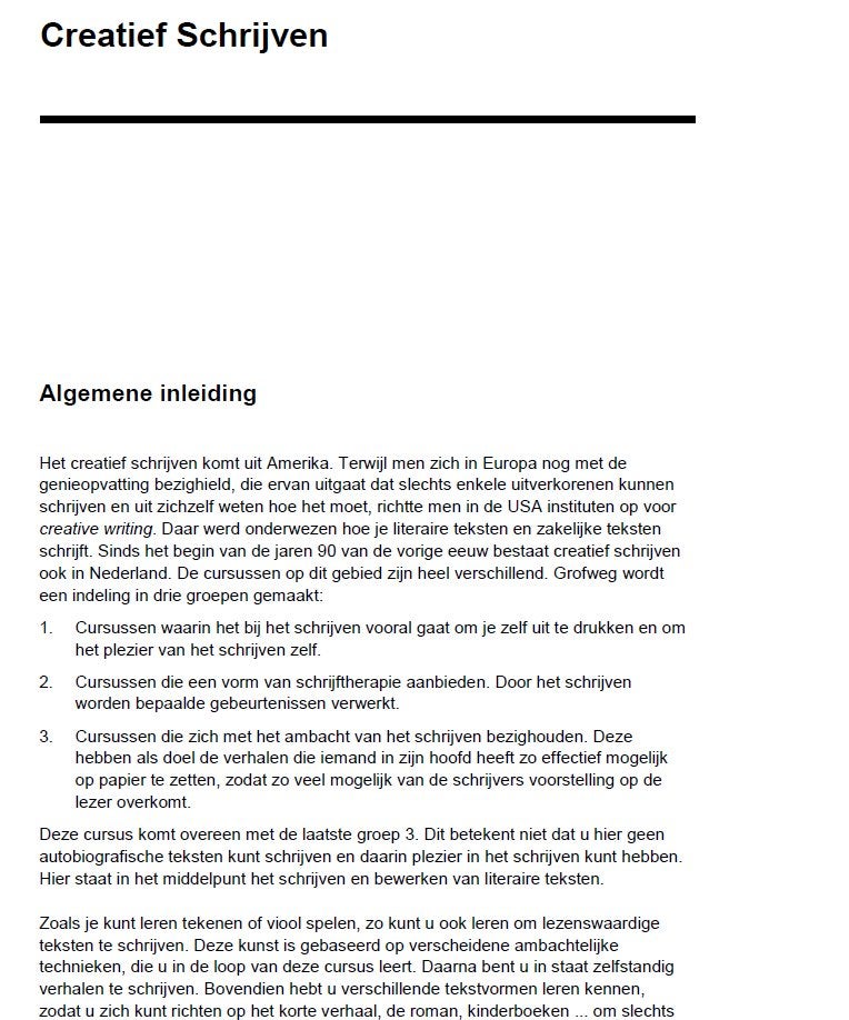 Cursus Creatief Schrijven, Boeken, Studieboeken en Cursussen, Ophalen, Alpha, Niet van toepassing