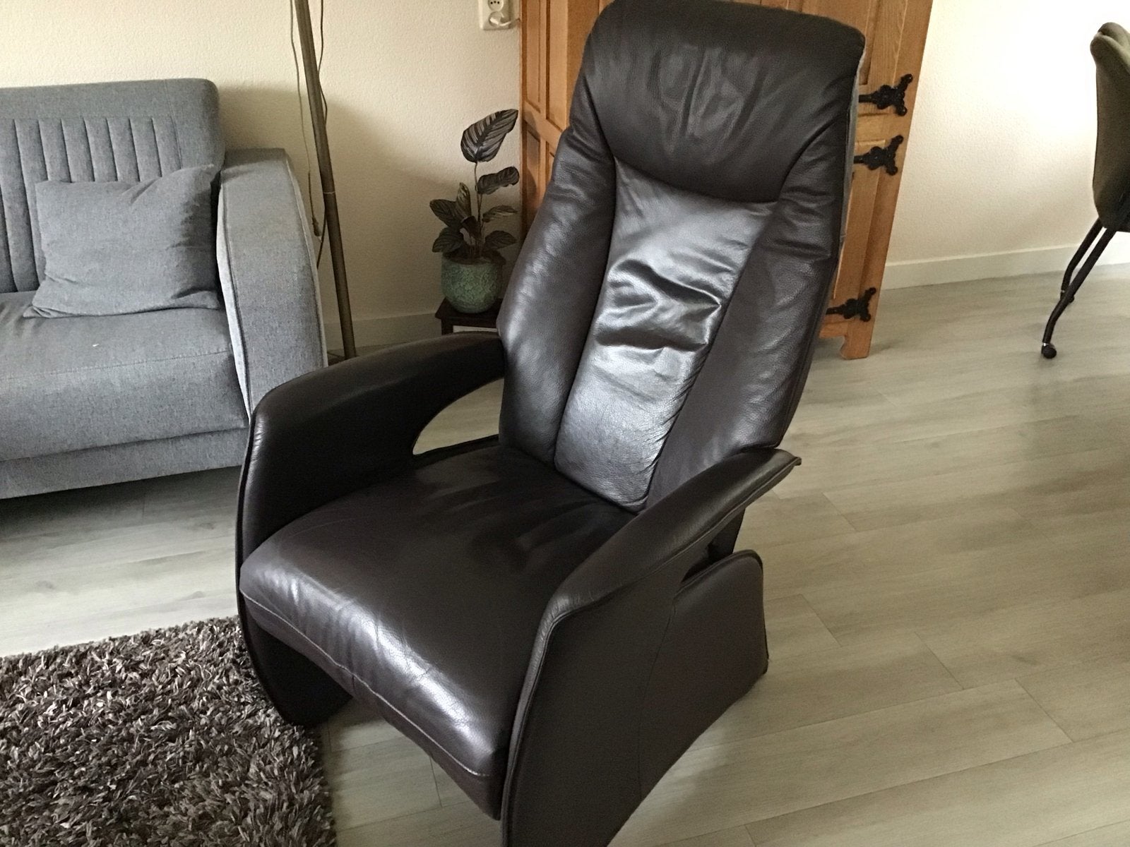 Leren relaxfauteuil - Comfortabel, Huis en Inrichting, Ophalen, Gebruikt, 100 tot 125 cm, Leer