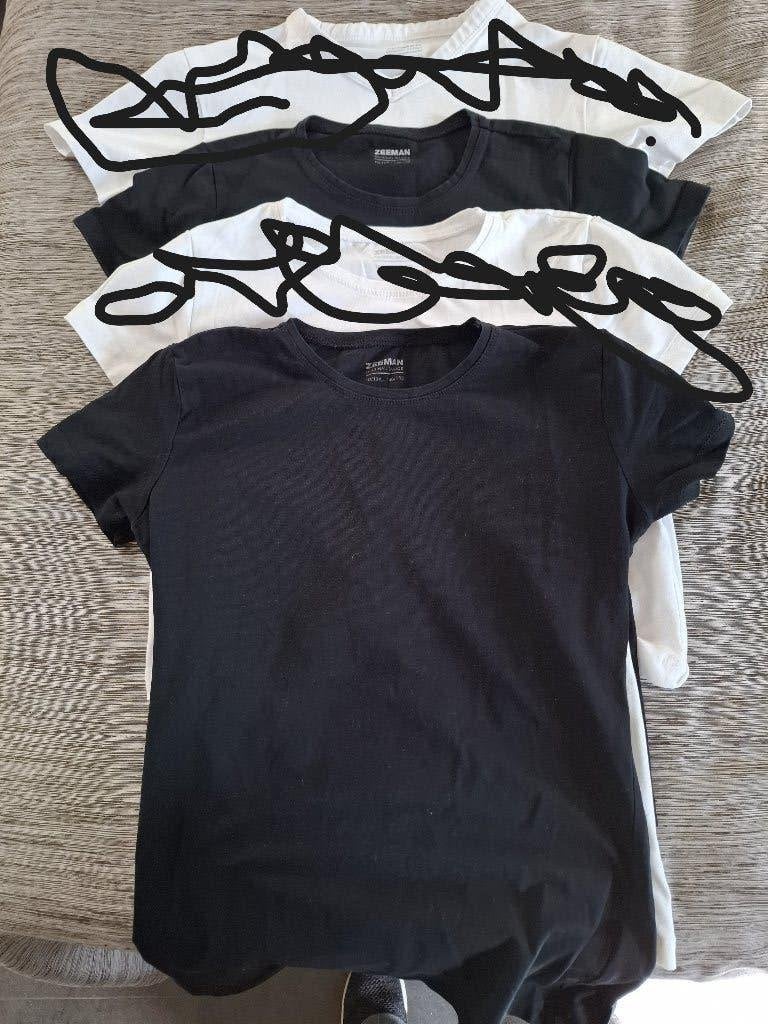 T-SHIRTS BASIC ZEEMAN, MAAT 146/152, 2 STUKS, Ophalen of Verzenden, Gebruikt, Jongen, Shirt of Longsleeve