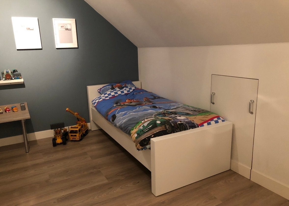 Mooi eenpersoonsbed kidsmill met lattenbodem en matras, Ophalen, Overige materialen, 90 cm, Eenpersoons