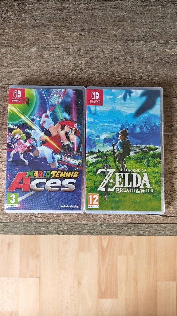 Zelda Breath of the Wild + Mario Tennis, Spelcomputers en Games, Games | Nintendo Switch, Ophalen, 1 speler, Zo goed als nieuw