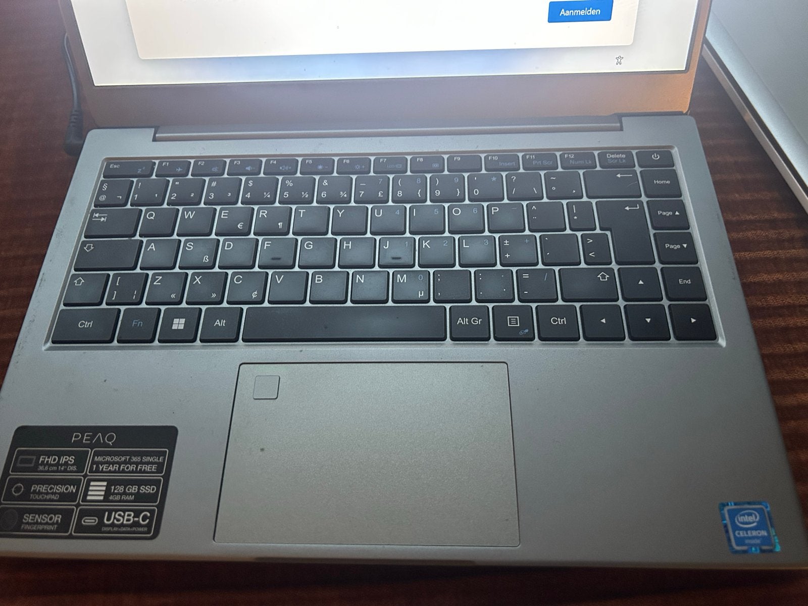 PEAQ Notebook C140V - 14 inch Full HD IPS, 128GB SSD, 4GB RA, Computers en Software, Windows Laptops, Gebruikt, Qwerty, Minder dan 2 Ghz