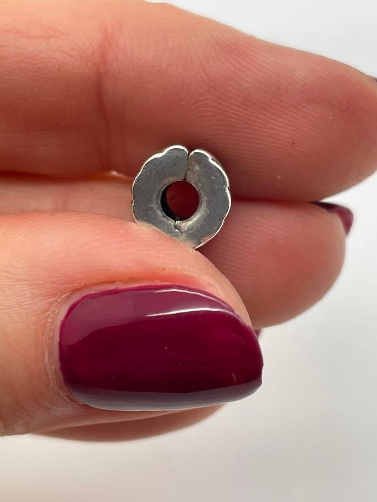 D363 Pandora zilveren stopper bedel stralend, Pandora, Ophalen of Verzenden, X, Zilver