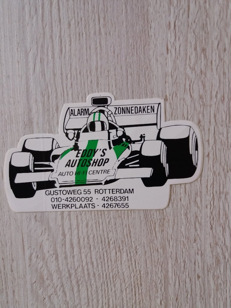 sticker EDDY'S AUTOSHOP te Rotterdam, Ophalen of Verzenden, Zo goed als nieuw, Bedrijf of Vereniging