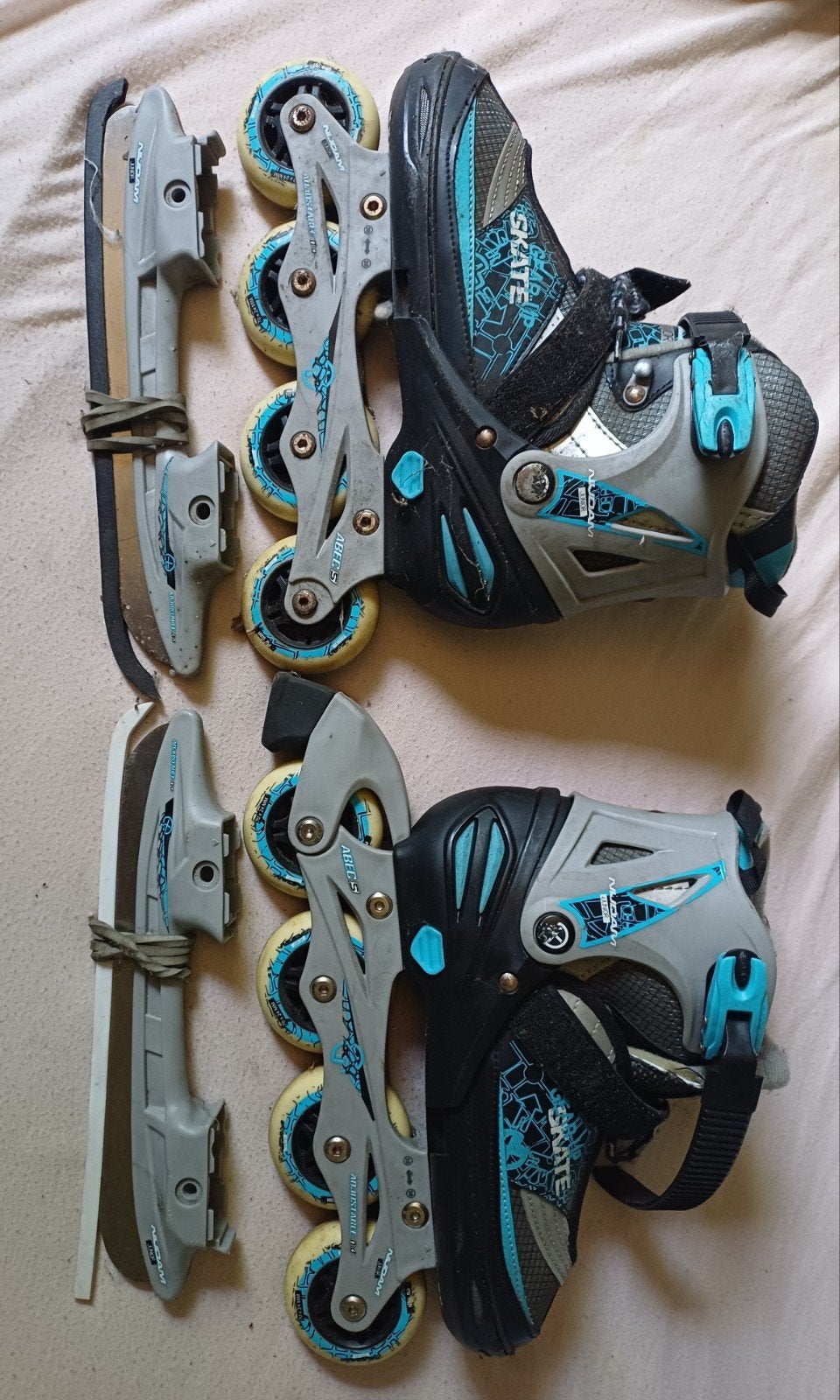 Nijdam 2-in-1 Combi Schaatsen/Skeelers Maat 35-38, Ophalen, Gebruikt, Combinoren, Nijdam