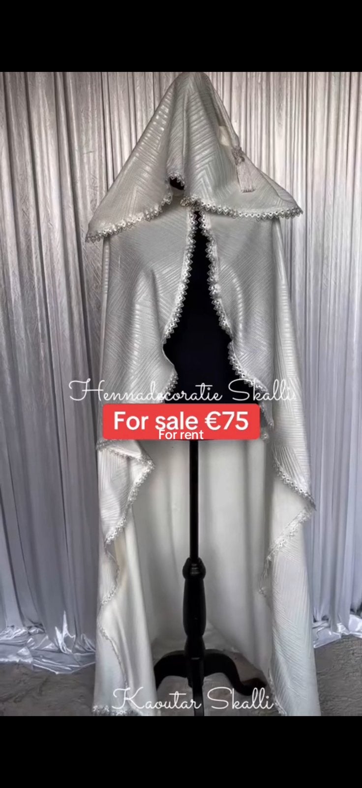 Bruiloft cape wit met glans, Ophalen of Verzenden, Zo goed als nieuw, Wit, Accessoires