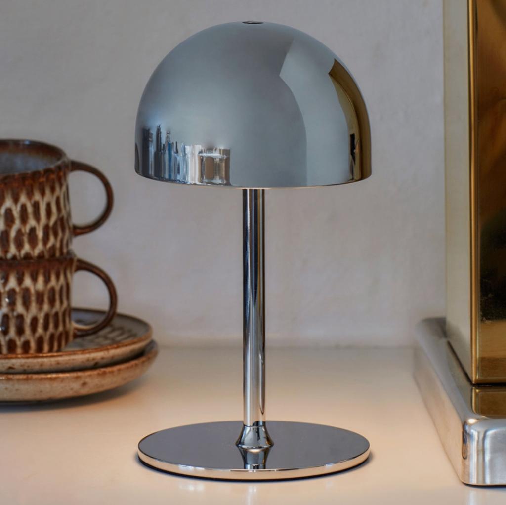 Sirius Tim Tafellamp LED zilver/chroom dimbaar oplaadbaar NW, Ophalen of Verzenden, Nieuw, Metaal, Minder dan 100 cm