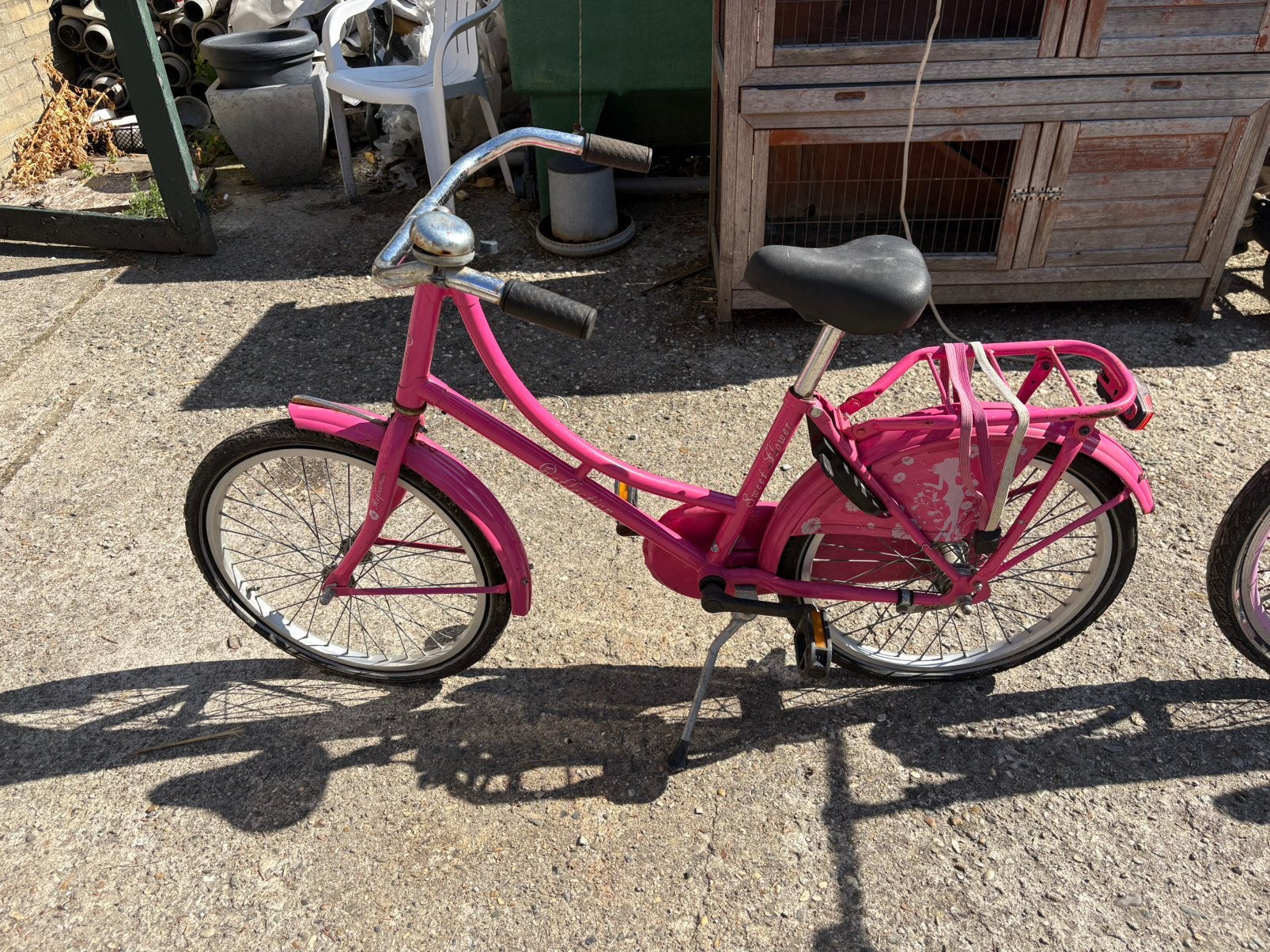 Roze meisjes kinderfiets 12inch- gebruik, 47 tot 50 cm, Ophalen, Gebruikt, Terugtraprem