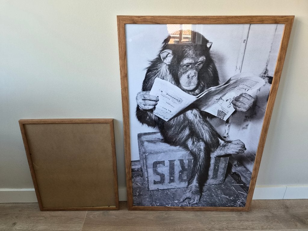 schilderijlijst hout van 50 x70,  61 x 91,5 en 1 van 40 x50, Ophalen, Bruin, Schilderijlijst, Zo goed als nieuw