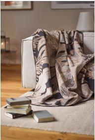 Luxe woondeken zwart beige bladeren 150 x 200, Ophalen of Verzenden, Nieuw