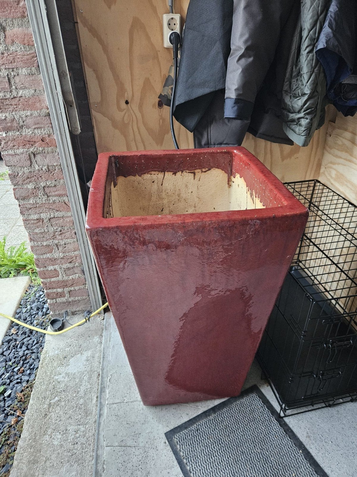 Bloempot, Tuin en Terras, Bloembakken en Plantenbakken, Ophalen, Gebruikt, Vierkant, Steen