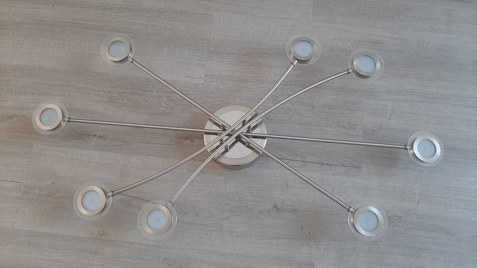 6 armige led plafondlamp. 105x60 cm, Ophalen