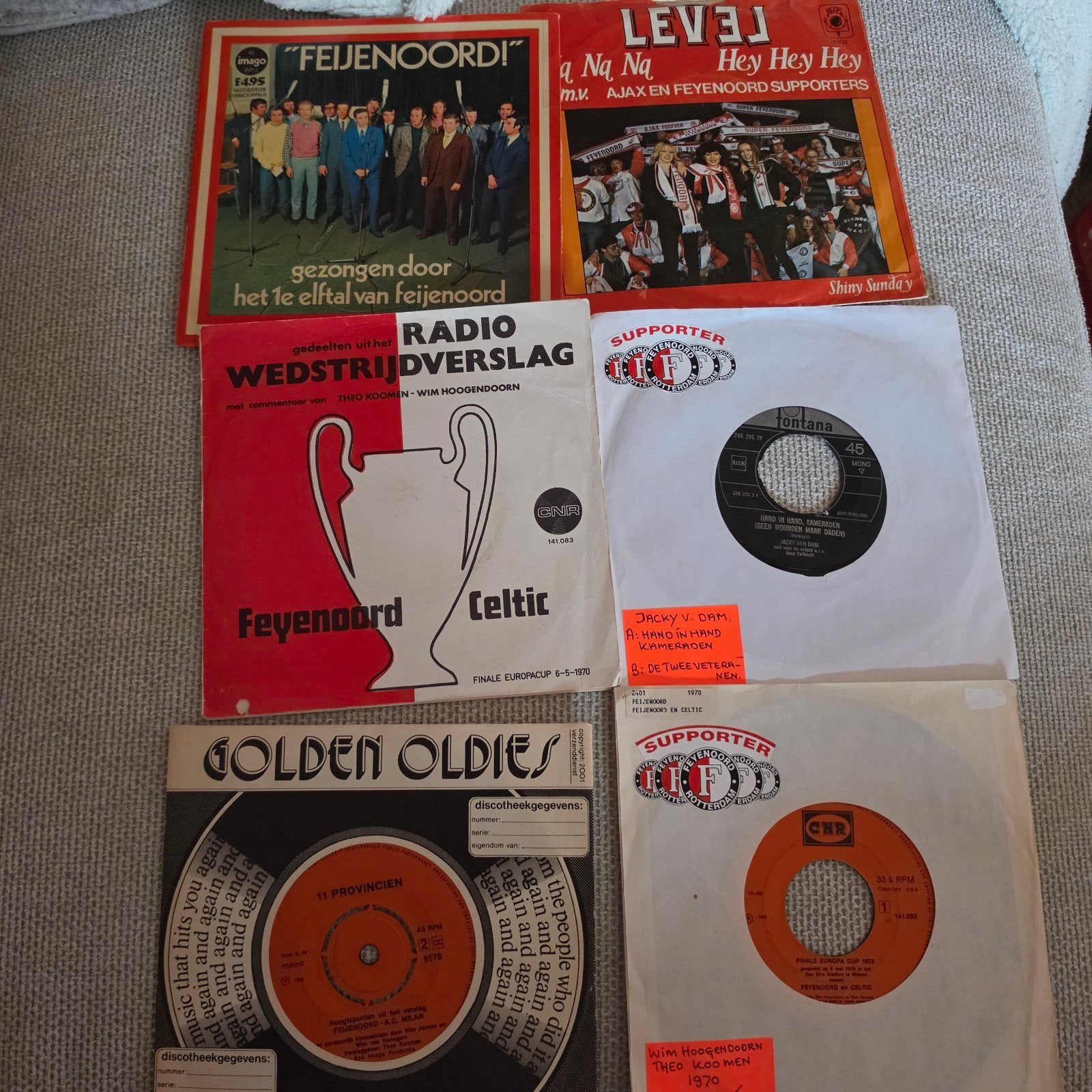 Feyenoord Singles, Ophalen of Verzenden, Gebruikt