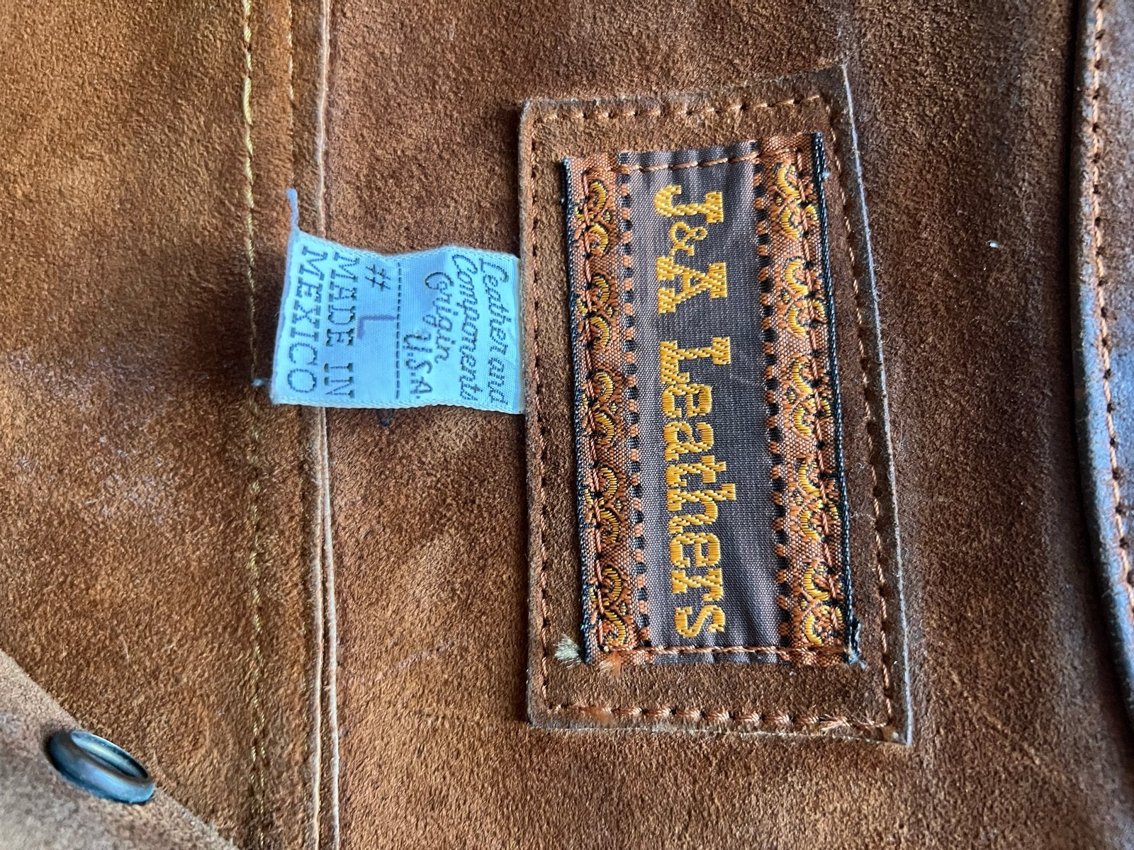 Vintage Ruw Buffel Leren Jas, Ophalen of Verzenden, Gedragen, Maat 42/44 (L), Bruin
