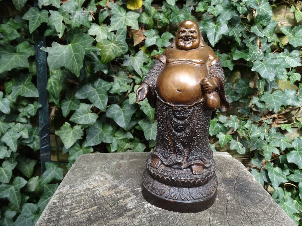 Staande bronzen boeddha, budha, brons, Verzenden