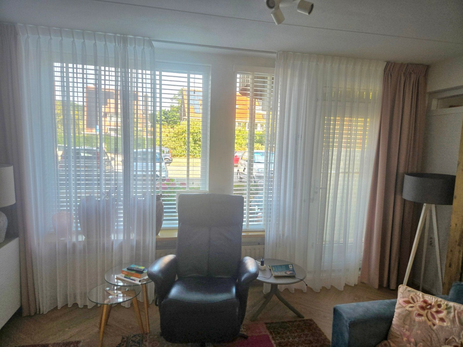 Linnenlook in between dubbele plooi 280cm br kamerhoog 258, Loodveter, Wit, Ophalen of Verzenden, 258 cm