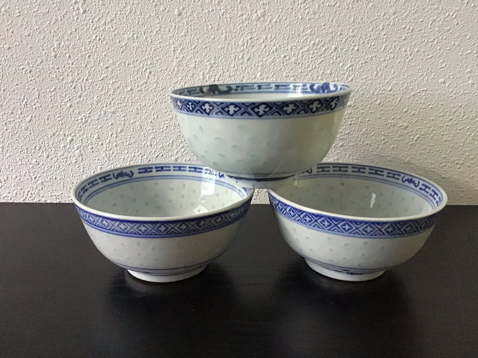 3 chinese kommen met Rijstkorreltechniek., Ophalen of Verzenden