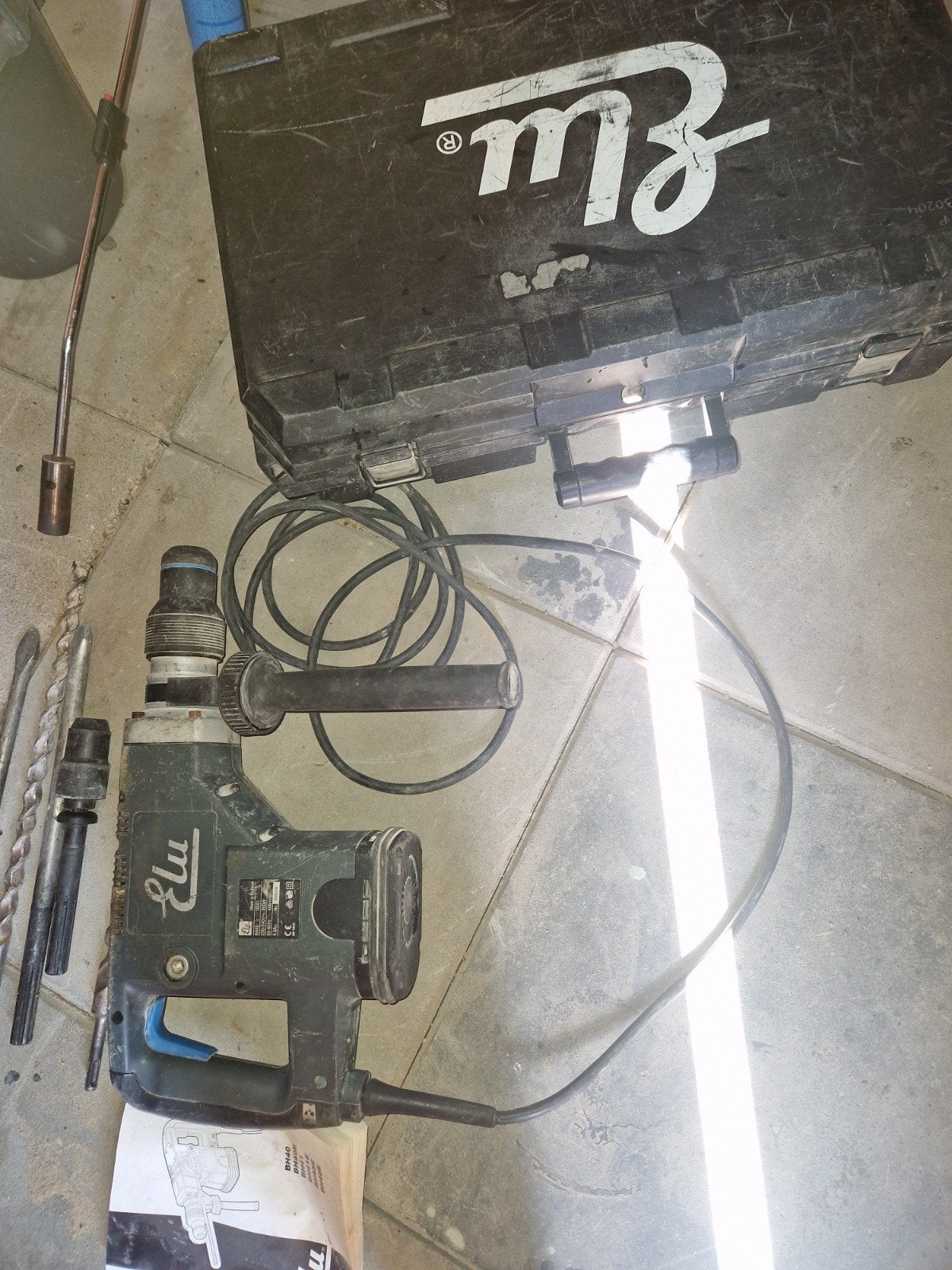 Elu Boorhamer met boren, hakbeitel en SDS+ adapter, Boor- en/of Breekhamer, Ophalen of Verzenden, Klopboormechanisme, Gebruikt