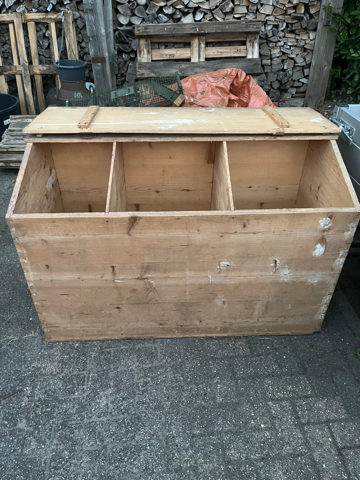 Grote houten kist, Ophalen, Gebruikt