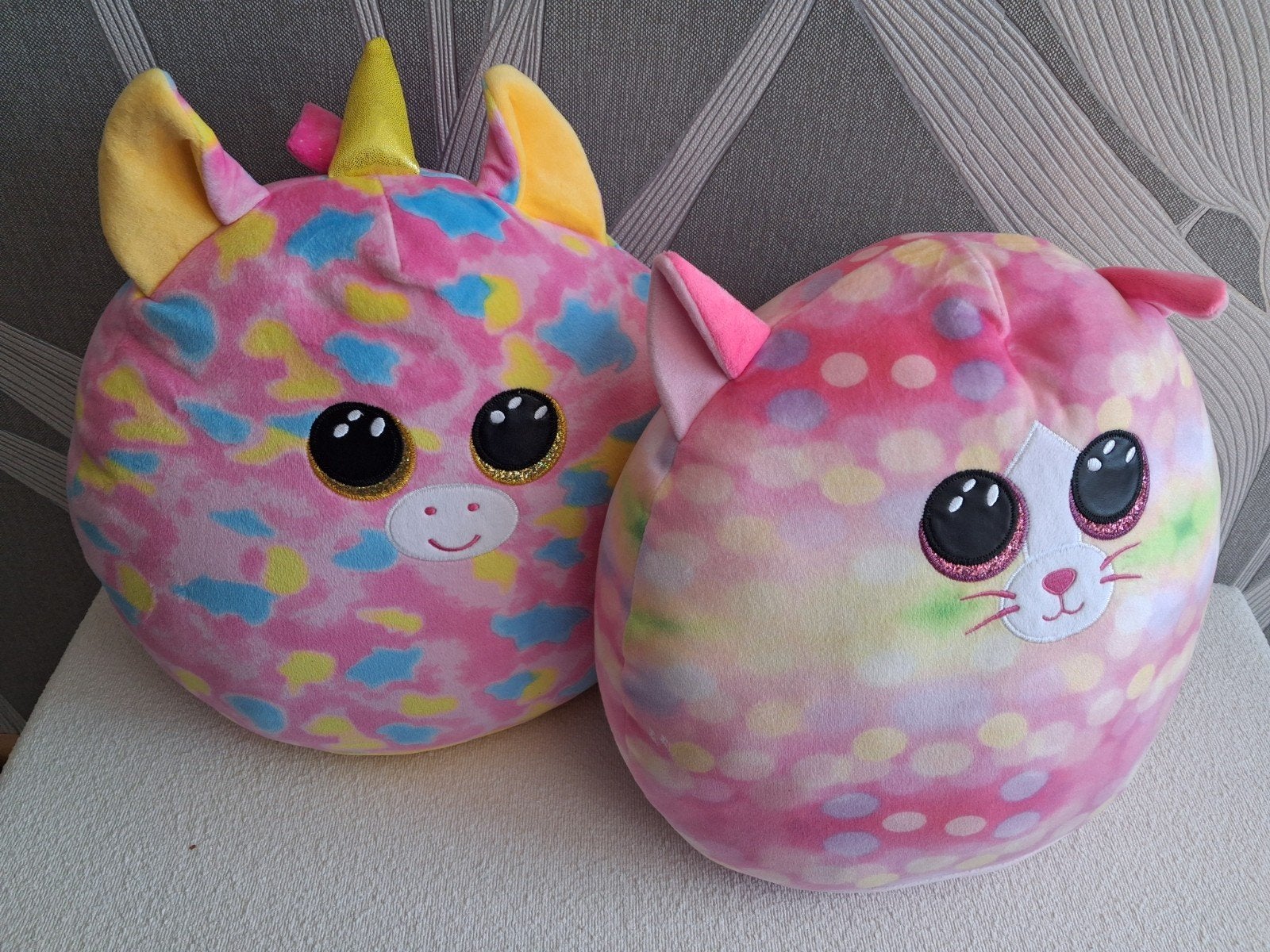 2 roze squishmallows ty, Nieuw, Ophalen of Verzenden, Middelgroot (20 tot 80 cm), Roze