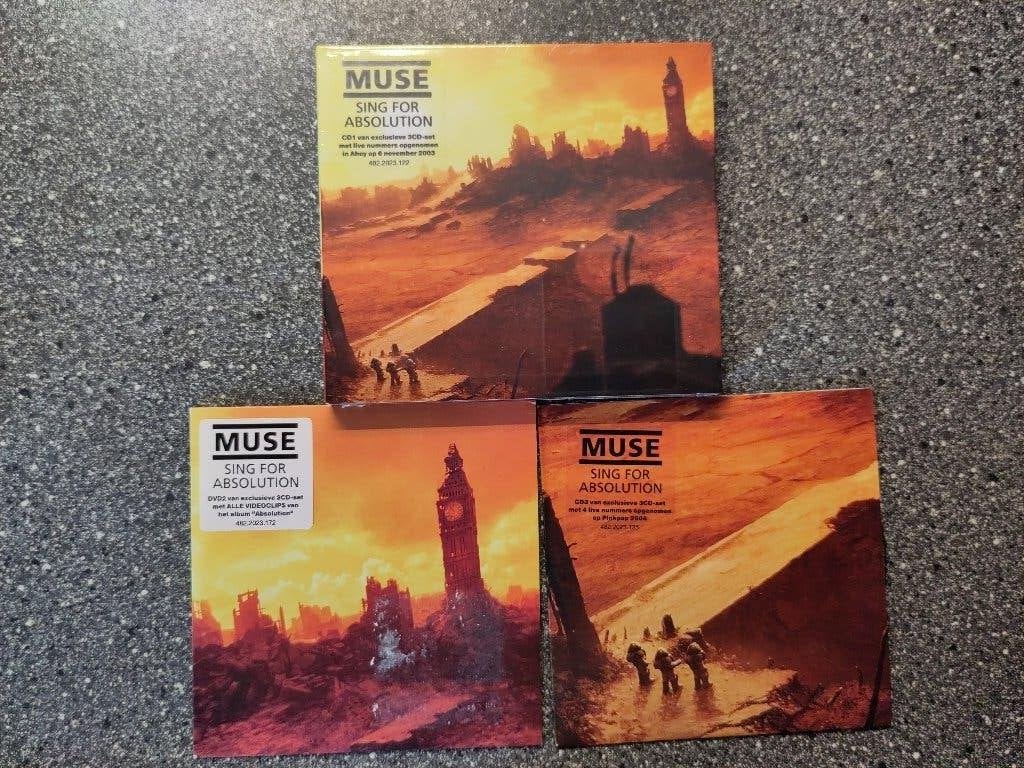 SETJE VAN 3 CD/DVD-SINGLES MUSE SING FOR ABSOLUTION, Cd's en Dvd's, Ophalen of Verzenden, Zo goed als nieuw, Rock en Metal