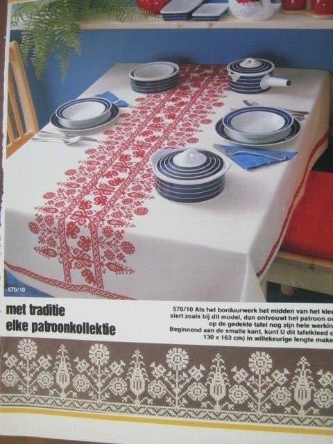 Borduurpatroon  Folklore rand op tafel   nr 9944 do, Verzenden, Nieuw, Handborduren, Patroon