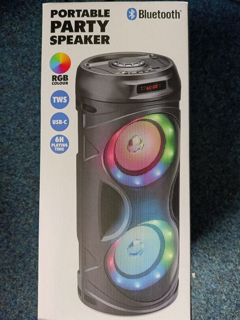 RGB bluetooth portable party speaker, Party speaker, Nieuw, Bluetooth, Minder dan 60 watt