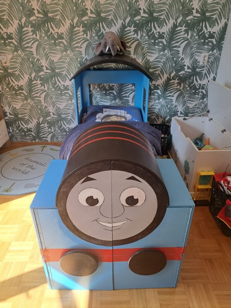 Uniek Thomas de Trein Kinderbed / Speelbed – Handgemaakt, Gebruikt, 70 tot 85 cm, 180 cm of meer, Ophalen
