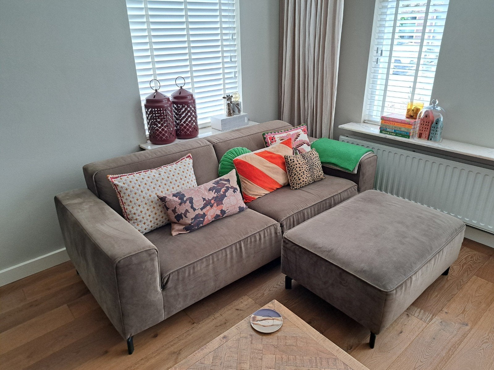 Loods 5 bank met bijpassende hocker, Huis en Inrichting, Ophalen, Tweepersoons, 75 tot 100 cm, Zo goed als nieuw