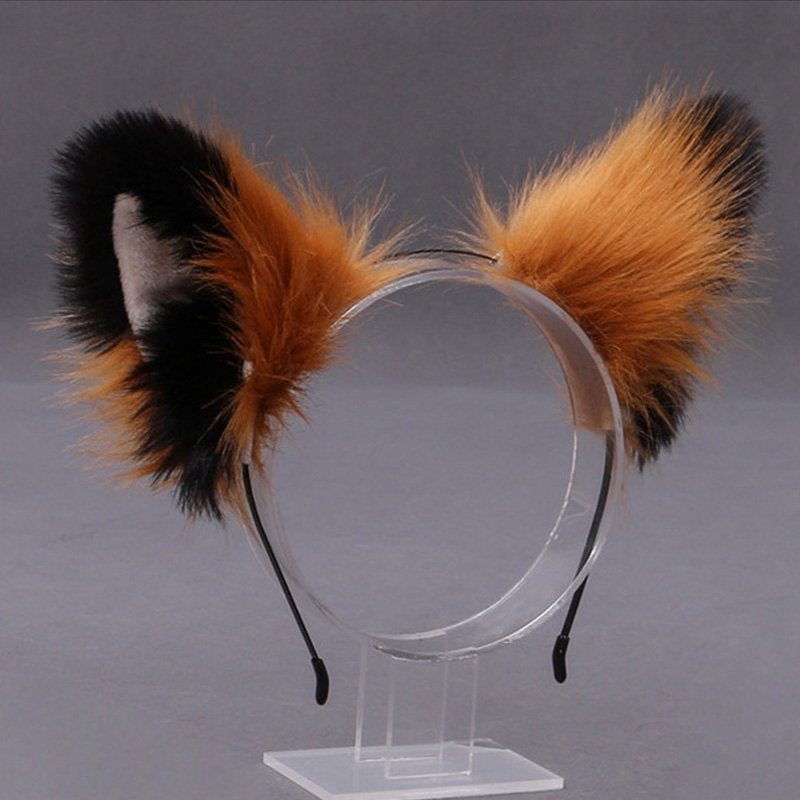 Zwart Bruine Katten Oren Vossen Oren Furry Fursuit Cosplay, Hobby en Vrije tijd, Kostuums, Theaterbenodigdheden en LARP, Verzenden