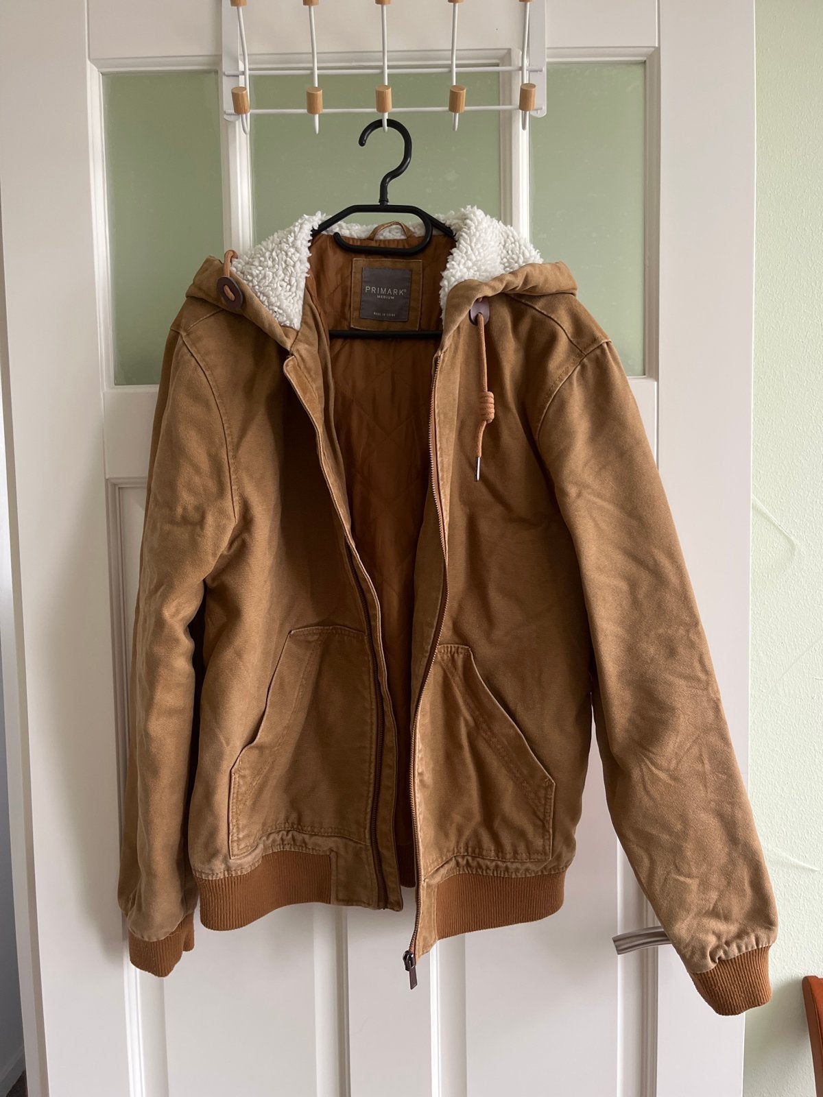 Primark Heren Winterjas - Maat M - cognac met teddy voering, Kleding | Heren, Ophalen of Verzenden, Zo goed als nieuw, Maat 48/50 (M)