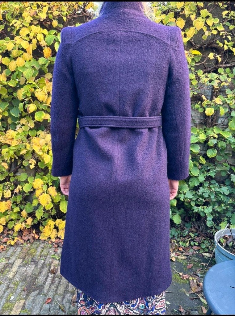 Wollen jas 80% wol, Kleding | Dames, Maat 38/40 (M), Paars, Ophalen of Verzenden, Zo goed als nieuw