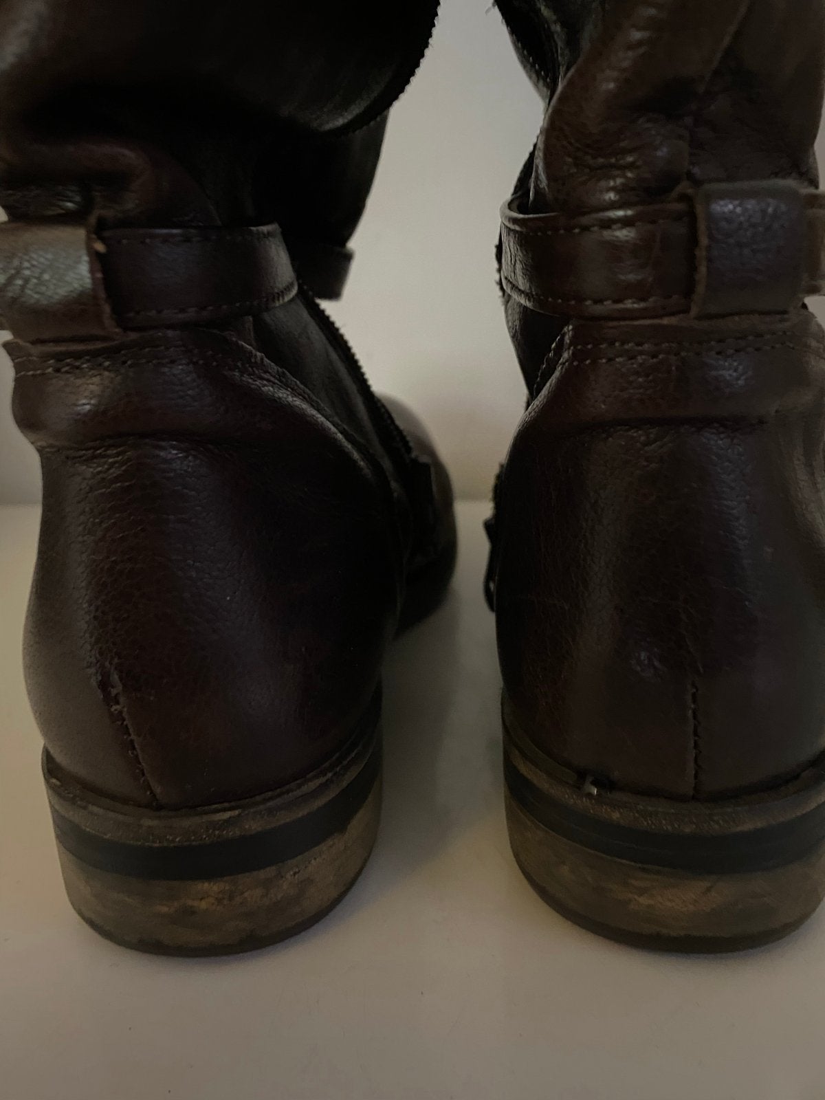 River Woods Hoge knie laarzen - Bruin Leer met Bont, Hoge laarzen, Bruin, Ophalen of Verzenden, Gedragen