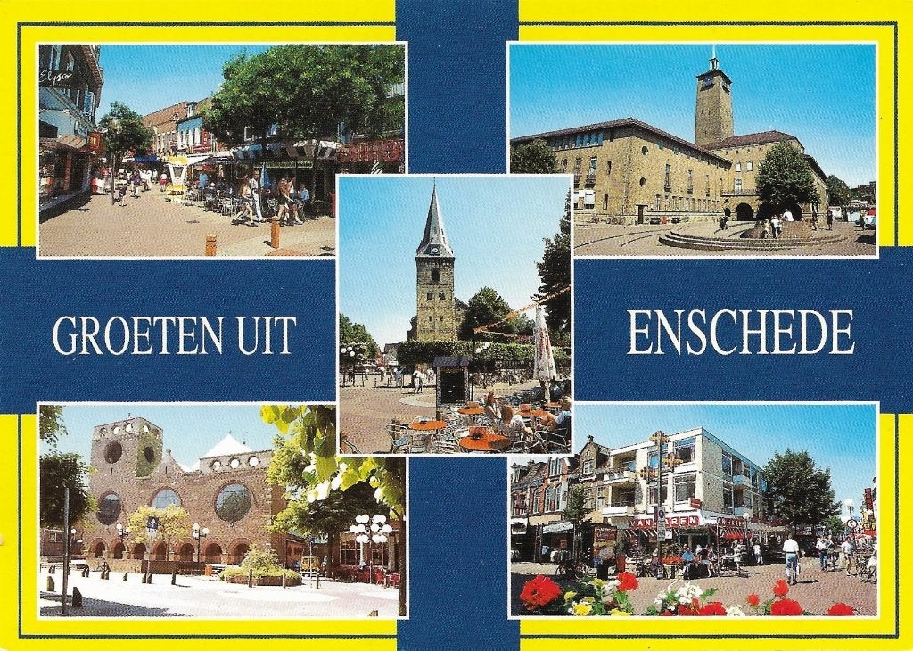 Ansichtkaart  	Enschede	5-luik, Verzenden, 1980 tot heden, Gelopen, Overijssel