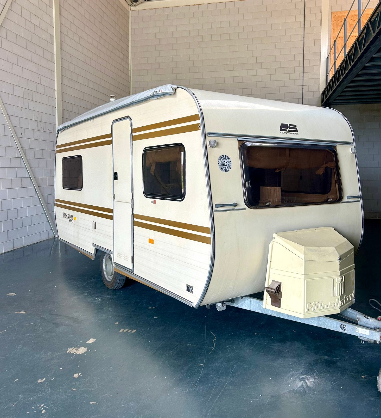 Retro Munsterland Caravan 465, Caravans en Kamperen, Koelkast, Treinzit, 750 - 1000 kg, Particulier