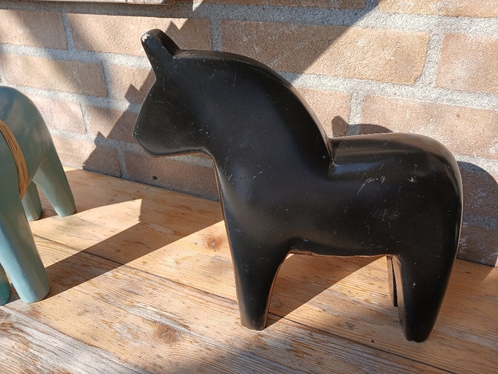 zweeds Dahla Dala ikea paard zwart, Ophalen of Verzenden, Vintage, Hout, Gebruikt