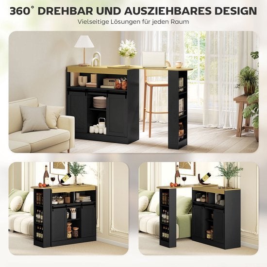 Uitschuifbare Bartafel – Barmeubel – Hoekbartafel – Barkast, Corvance B.V., Verzenden, Nieuw, Corvancebol@gmail.com