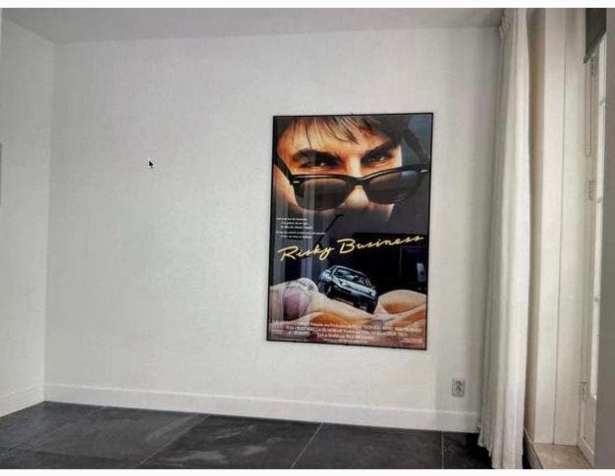 Ingelijste filmposter 'Risky Business' met Tom Cruise, Ophalen, Rechthoekig Staand, Met lijst, Deurposter of groter