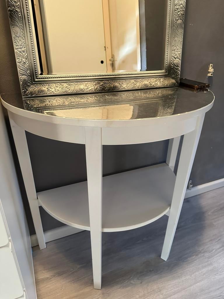 Halfronde sidetable, Huis en Inrichting, Tafels | Sidetables, Ophalen, 100 tot 150 cm, Zo goed als nieuw, 25 tot 50 cm